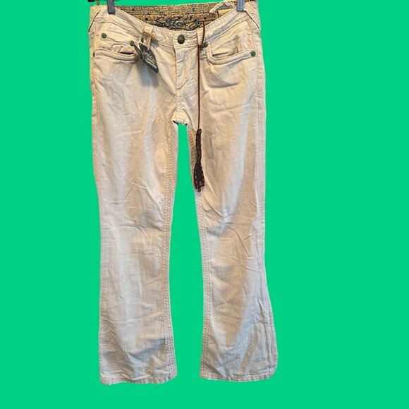 Stitches Authentic Tailored 90s Denim NWT cream low rise flare leg khakis 30 - Picture 1 of 12